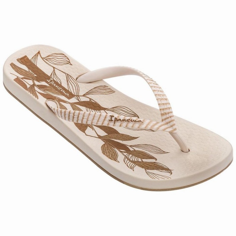 Beige Women's Ipanema Anatomic Nature IV Flip Flops | LJHNYA-562