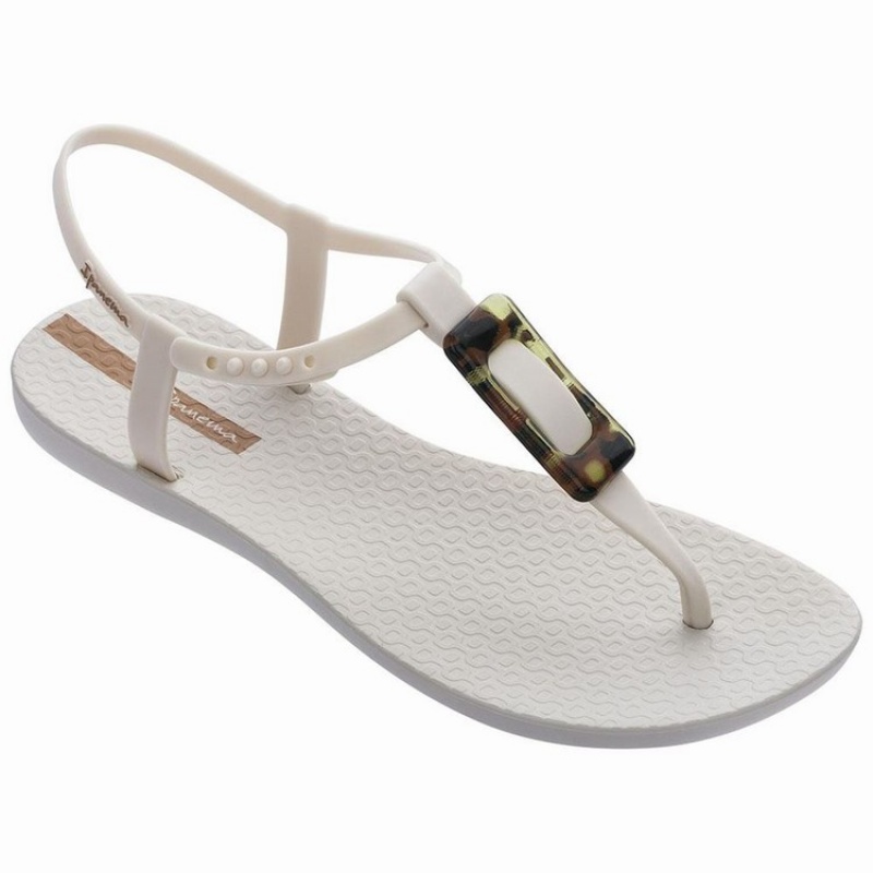 Beige Women\'s Ipanema Class Charm Sandals | OBEGUK-462