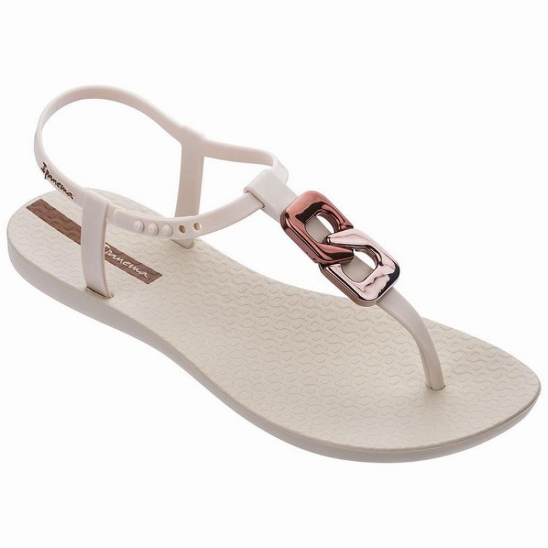 Beige Women\'s Ipanema Class Chic Sandals | NBZMTQ-280