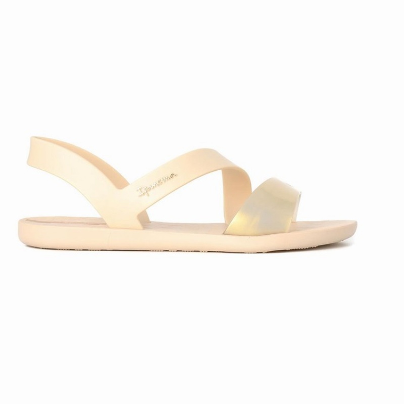 Beige Women's Ipanema Vibe Sandals | ANDQRB-789