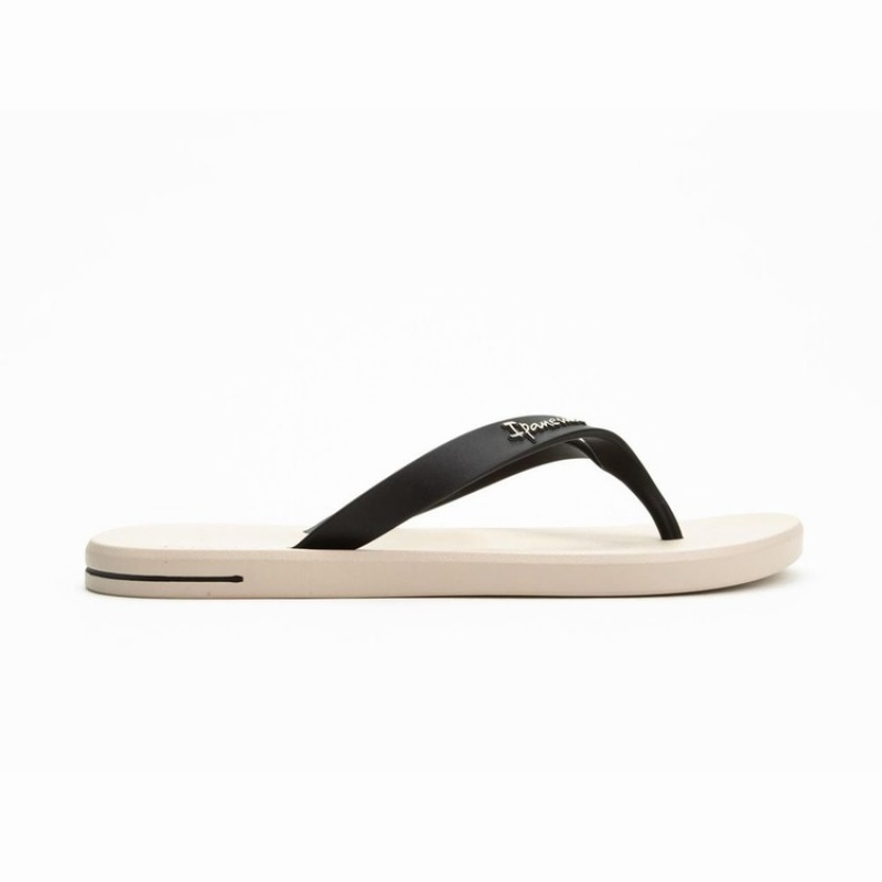 Beige / Black Men's Ipanema Posto 10 Flip Flops | WDHSEU-936