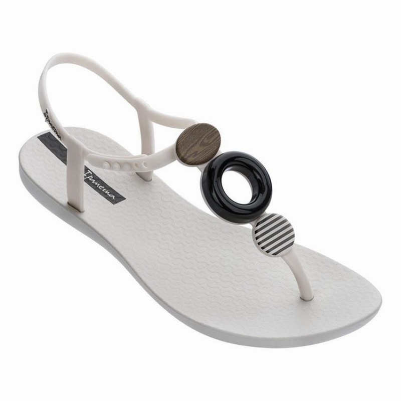 Beige / Black Women\'s Ipanema Class Modern Sandals | WNSHGM-071