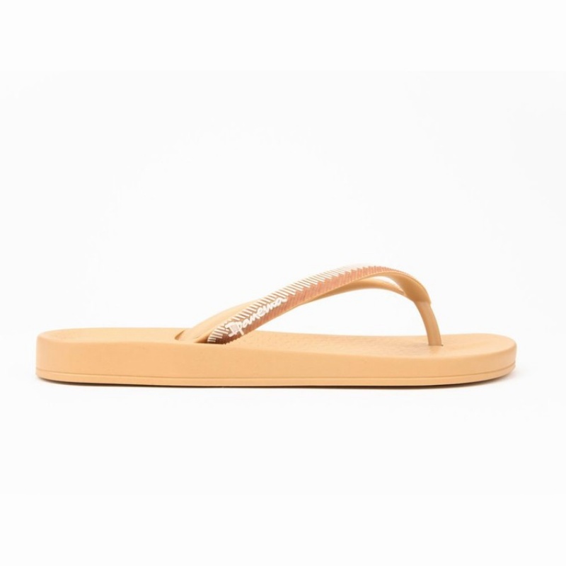 Beige / Brown / White Women's Ipanema Ana Lovely IX Flip Flops | GMPHUJ-462