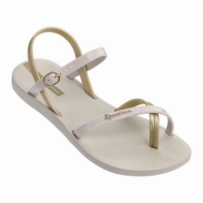 Beige / Gold Women\'s Ipanema Fashion VII Sandals | TBKRCF-349