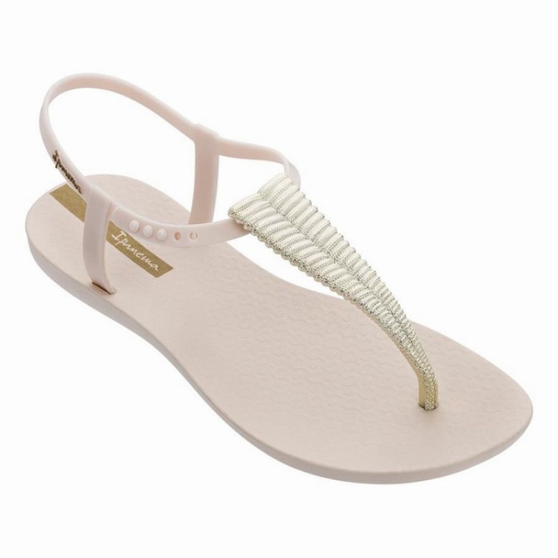 Beige / Gold Women's Ipanema Ribba Sandals | DFWZIC-342