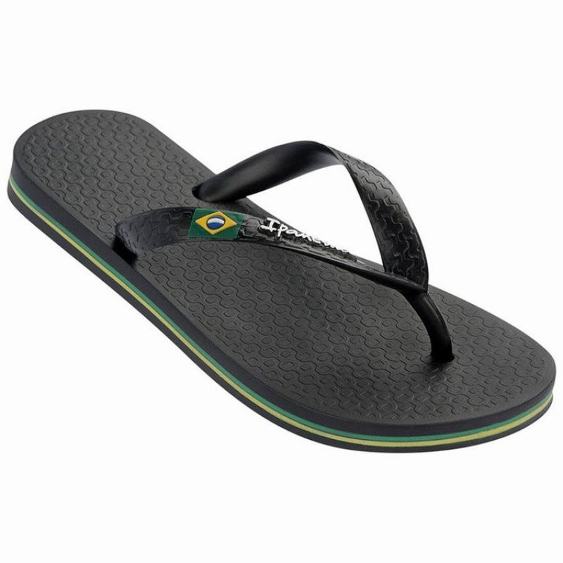 Black Kids' Ipanema Brazil Flip Flops | RTMJVB-278