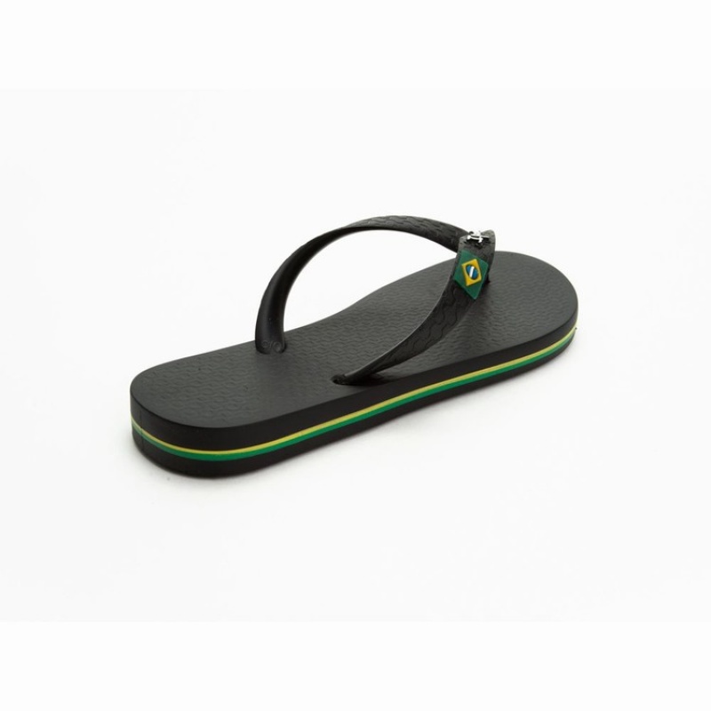 Black Kids' Ipanema Brazil Flip Flops | RTMJVB-278