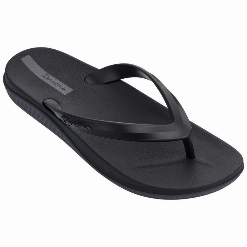 Black Men\'s Ipanema Anatomic Lapa Ad Flip Flops | JFXVRD-280