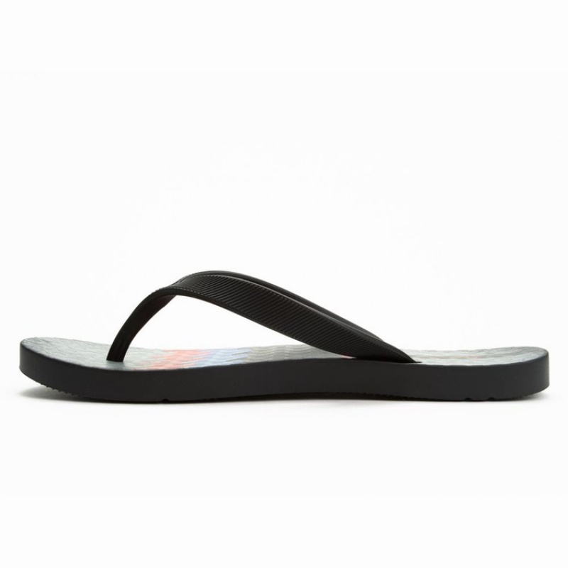 Black Men's Ipanema Arpo Wave Flip Flops | RIMESP-625