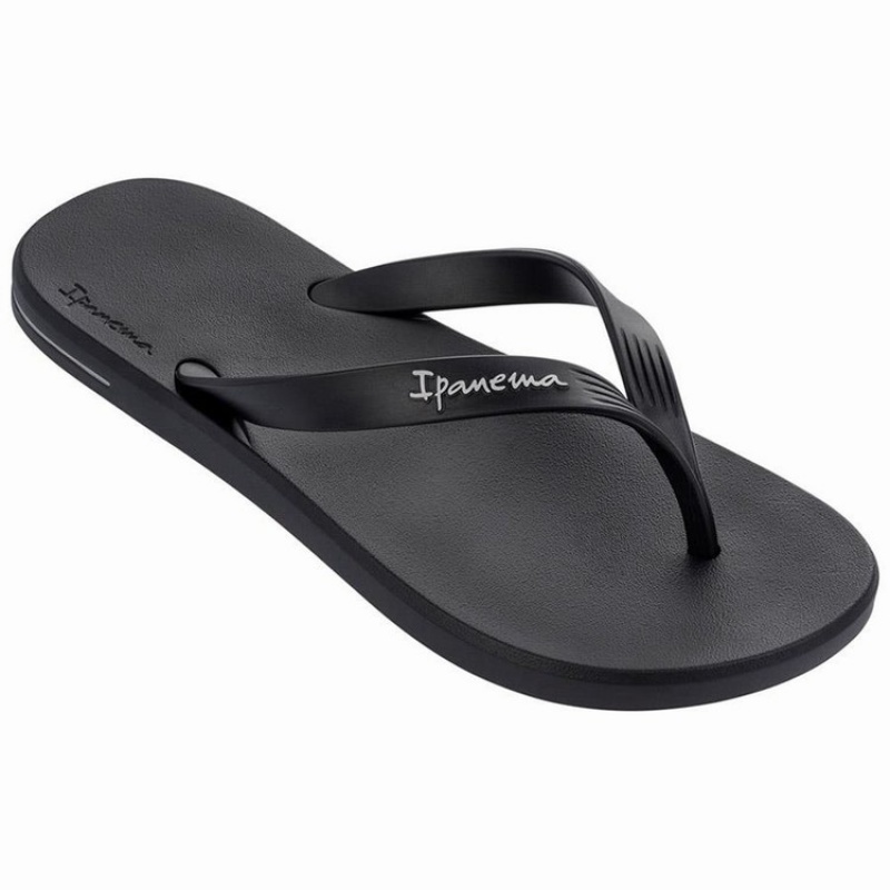 Black Men's Ipanema Posto 10 Flip Flops | JGANFO-608