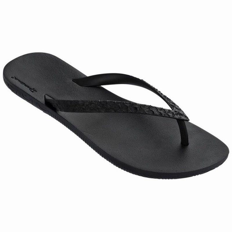 Black Men's Ipanema RJ Flip Flops | JOPLUF-435