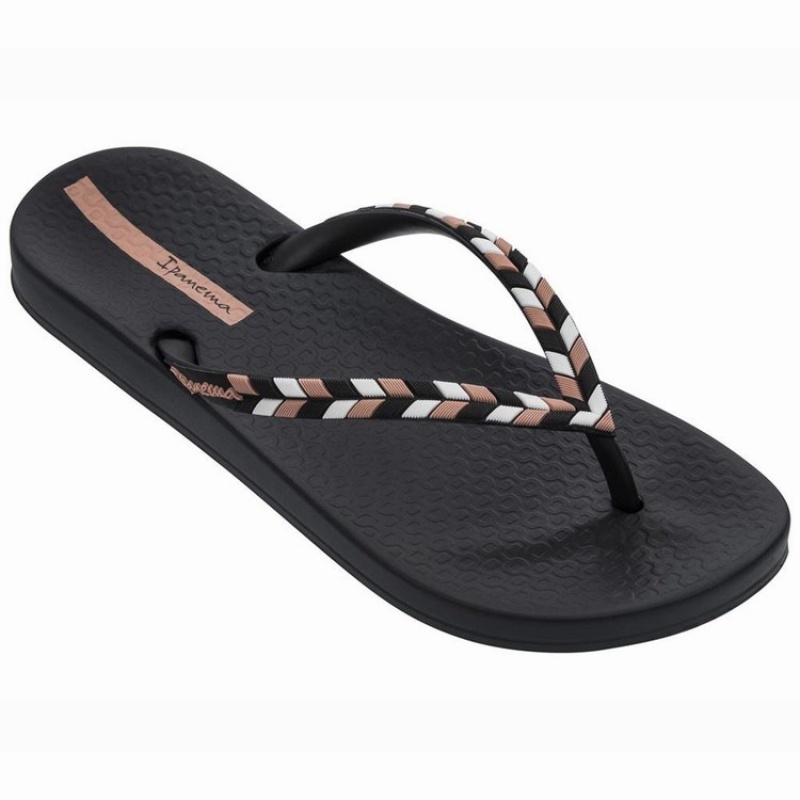 Black Women's Ipanema Ana Lovely X Flip Flops | MLVCXP-367