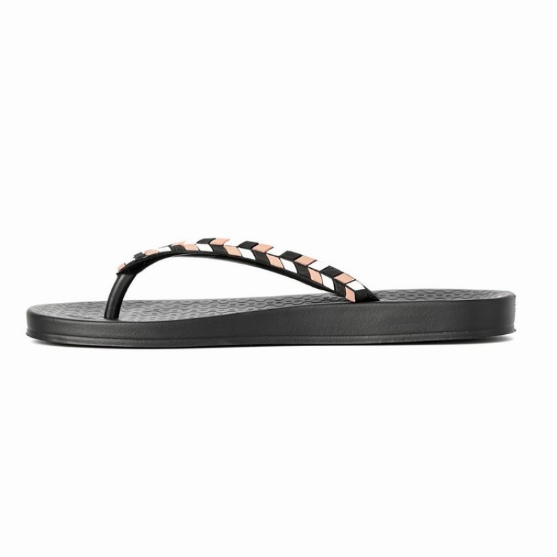 Black Women's Ipanema Ana Lovely X Flip Flops | MLVCXP-367