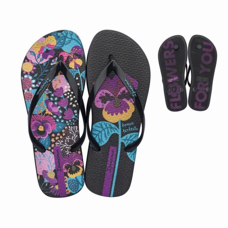 Black Women's Ipanema Botanicals Flip Flops | LQEKYO-107