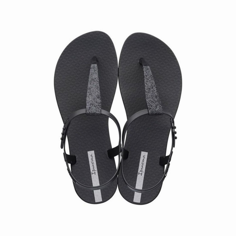 Black Women\'s Ipanema Shimmer Sandals | IQKGYE-082