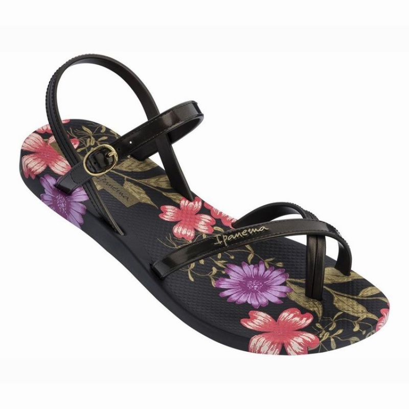 Black Women's Ipanema Suzi Print II Sandals | WADEMR-318