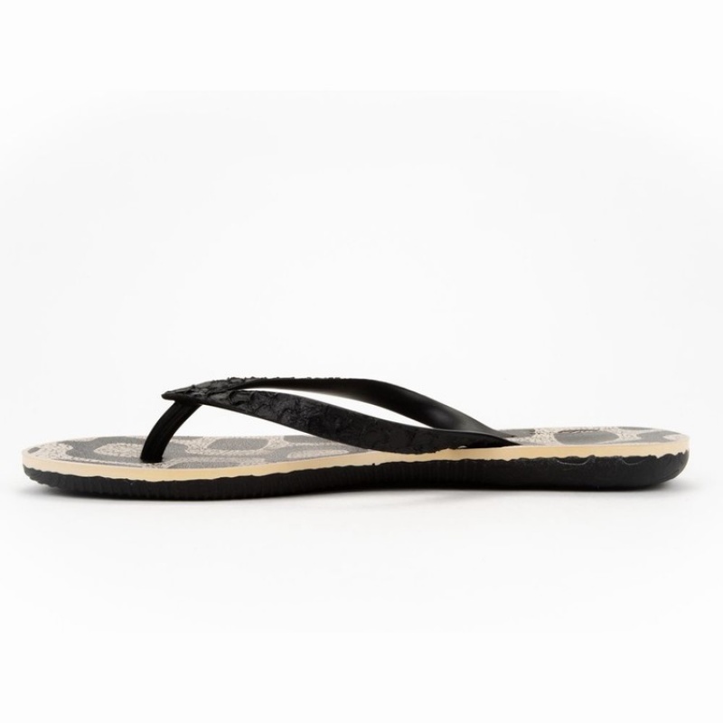 Black / Beige Men's Ipanema RJ Flip Flops | VODJZK-687