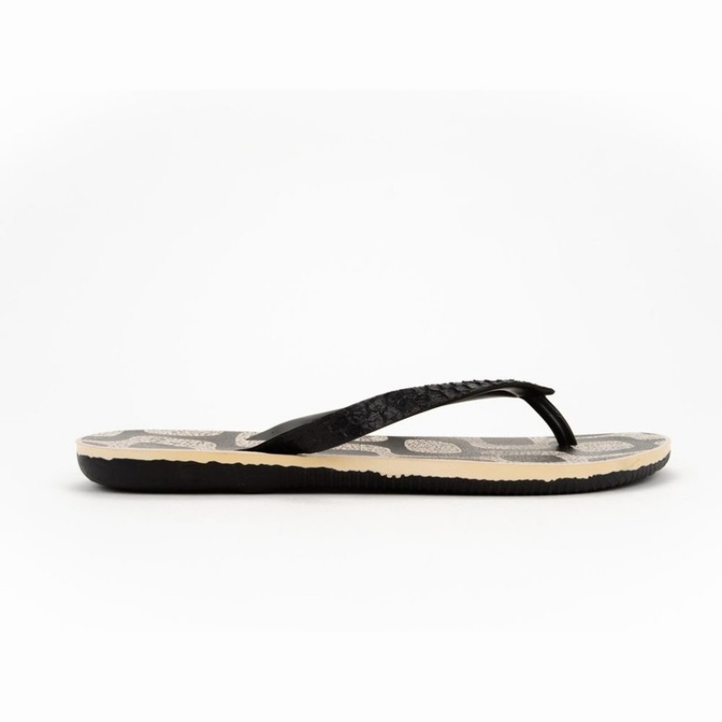 Black / Beige Men's Ipanema RJ Flip Flops | VODJZK-687