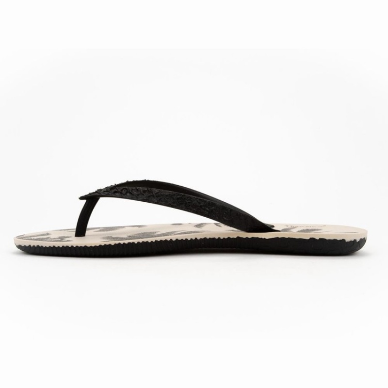 Black / Beige Men's Ipanema RJ Flip Flops | FKMVGB-217