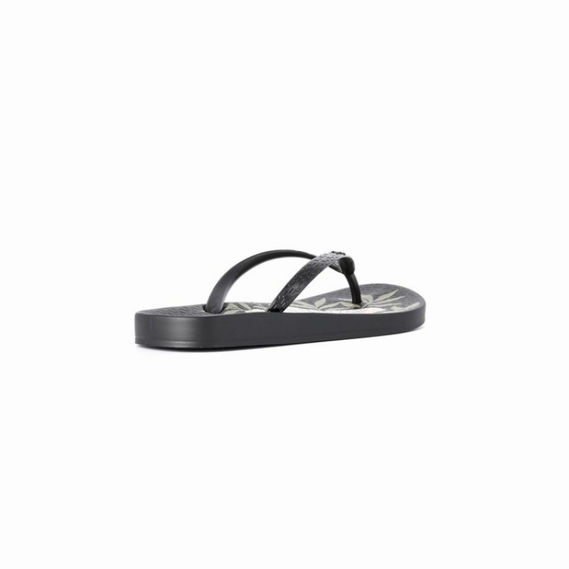 Black / Beige Women\'s Ipanema Ana Hibiscus Flip Flops | LNZPBG-012