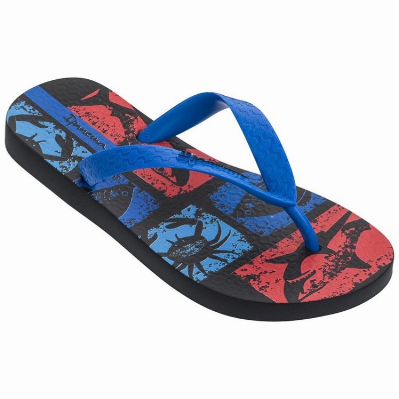 Black / Blue Kids' Ipanema Temas XIII Flip Flops | MKPOTB-593