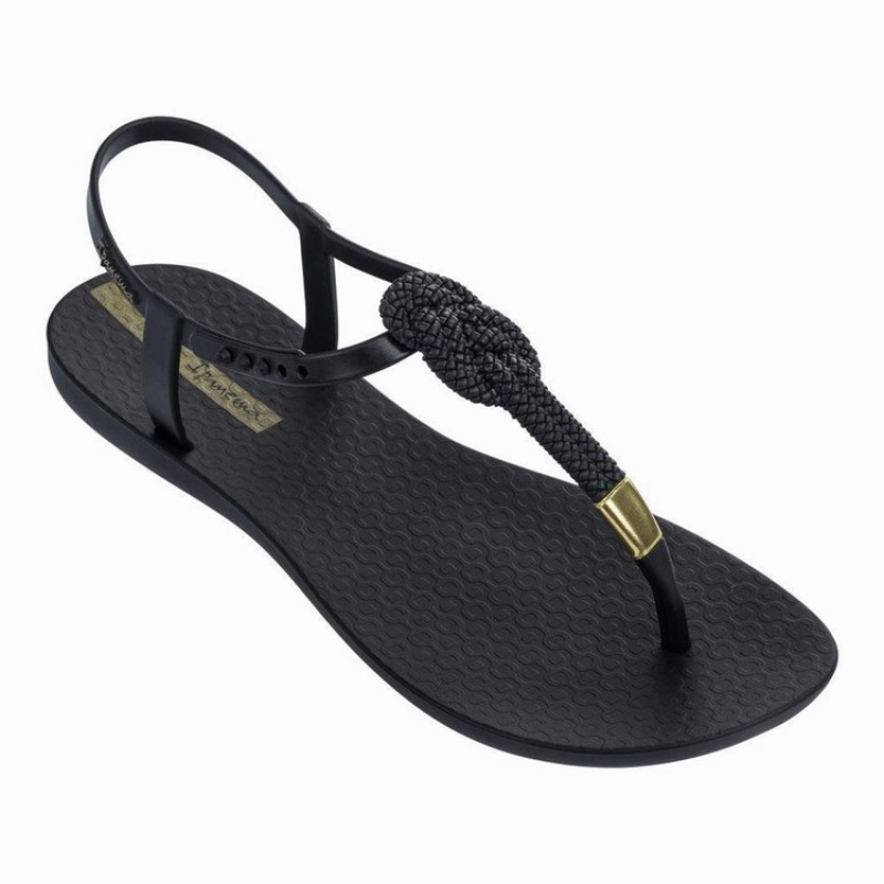 Black / Gold Women's Ipanema Class Glam II Sandals | NFRCSB-743