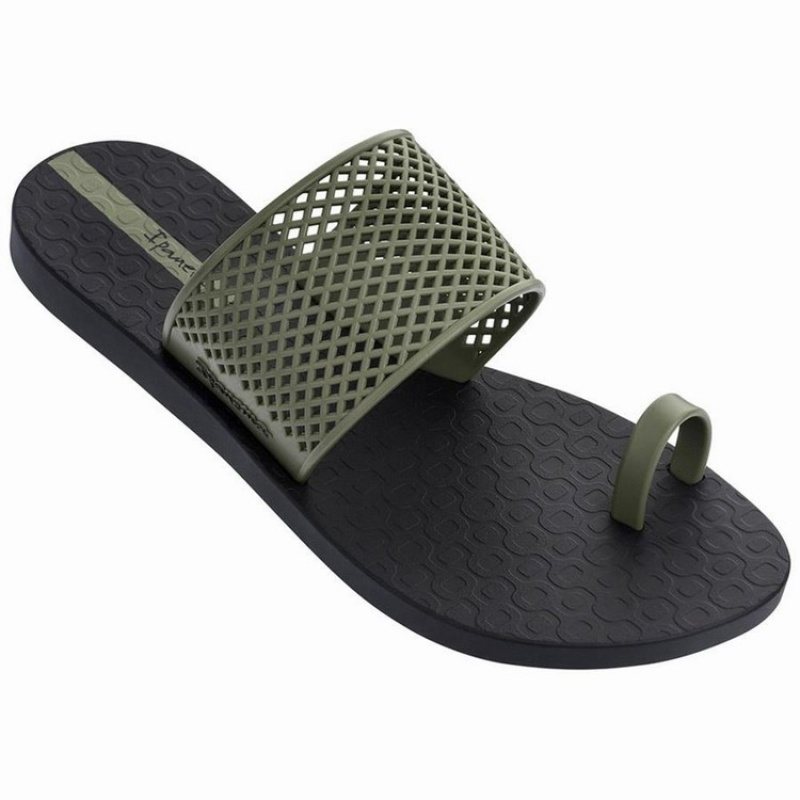 Black / Green Women's Ipanema Gadot Sandals | FALZXH-893