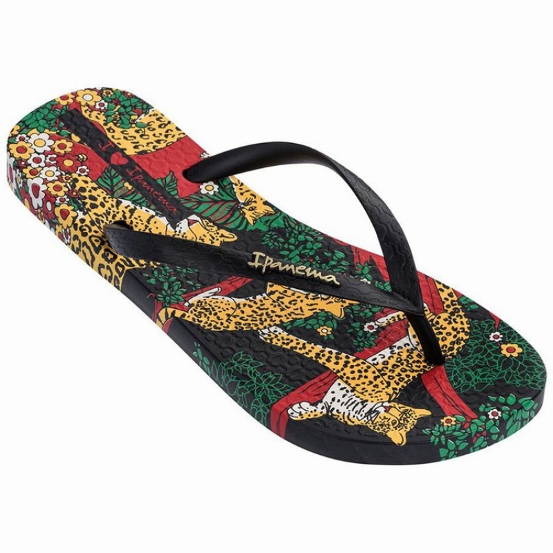 Black / Green / Yellow Women's Ipanema Pop Flip Flops | MABURF-571