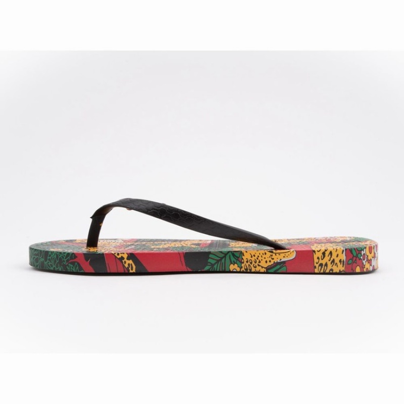 Black / Green / Yellow Women's Ipanema Pop Flip Flops | MABURF-571