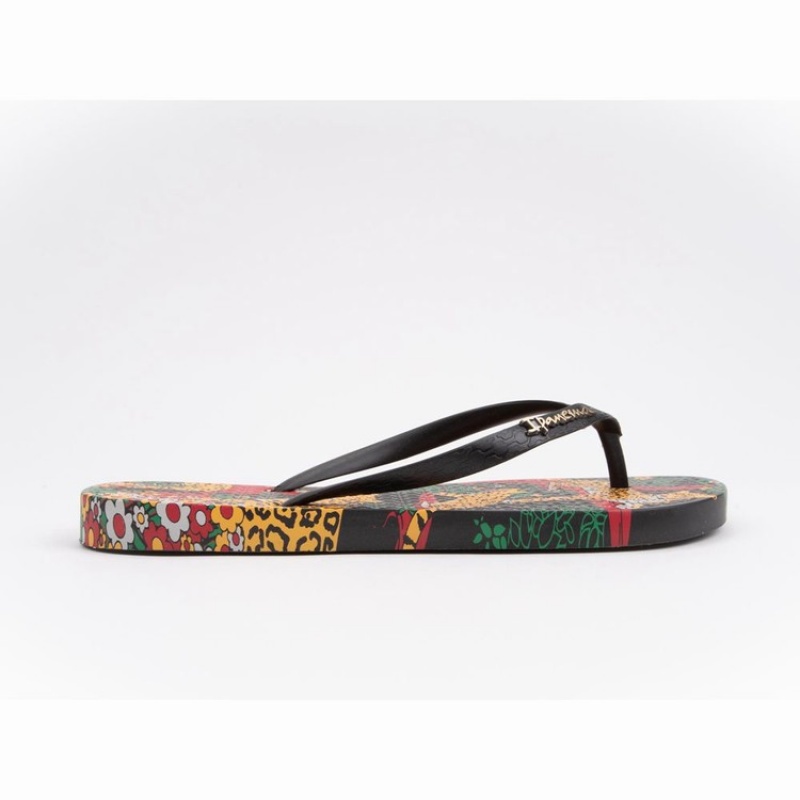 Black / Green / Yellow Women's Ipanema Pop Flip Flops | MABURF-571