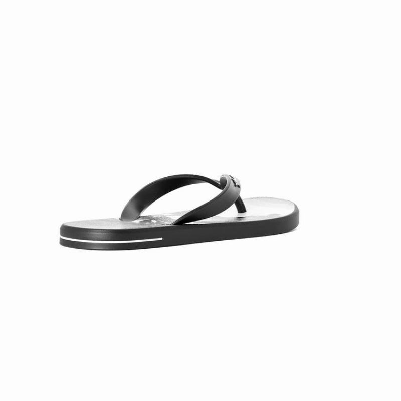 Black / Grey Men\'s Ipanema 10 Palm Flip Flops | GJYVDW-983