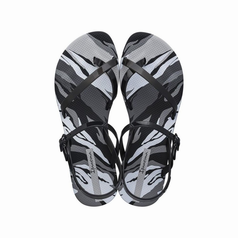 Black / Grey Women's Ipanema Fashion IX Sandals | MXIHVE-372