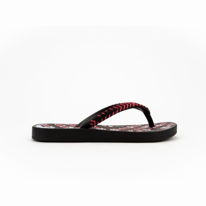 Black / Pink Kids' Ipanema Ana Lovely II Flip Flops | RDHBMY-701