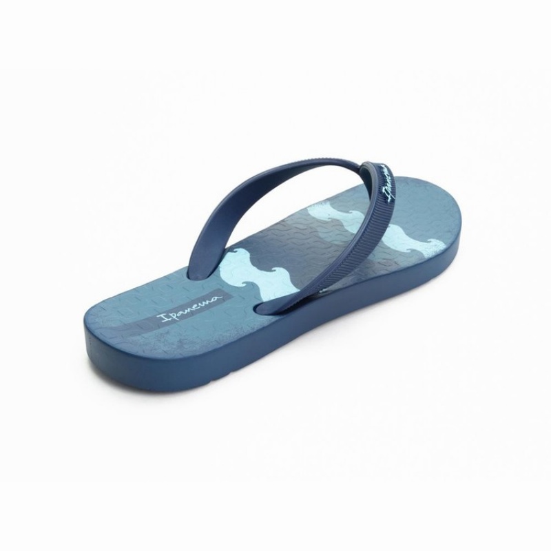 Blue Men's Ipanema Arpo Wave Flip Flops | KLRCTX-896