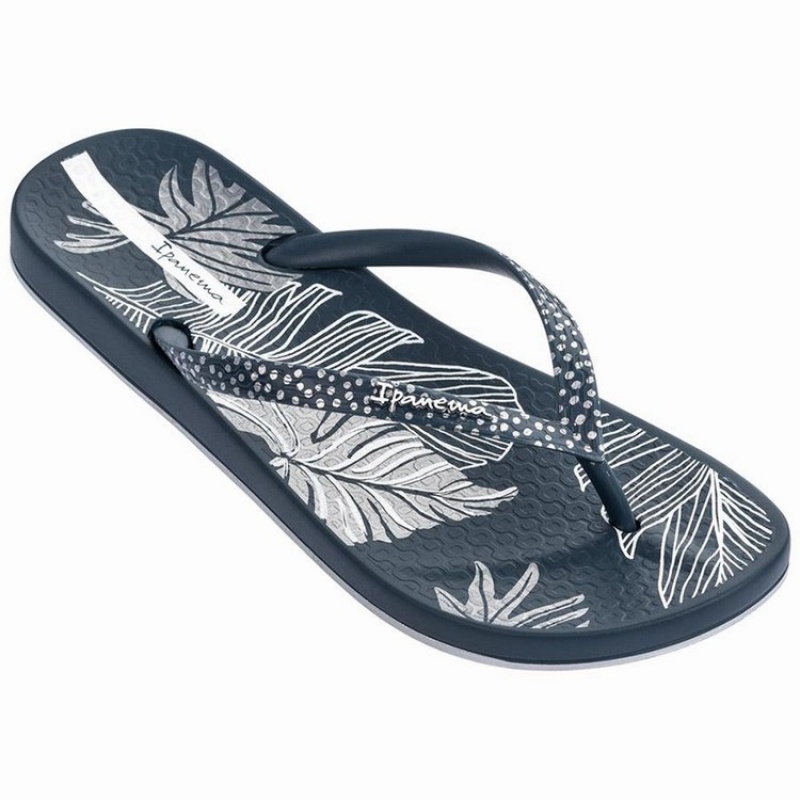 Blue Women's Ipanema Ana Frond Flip Flops | FNHOAD-801