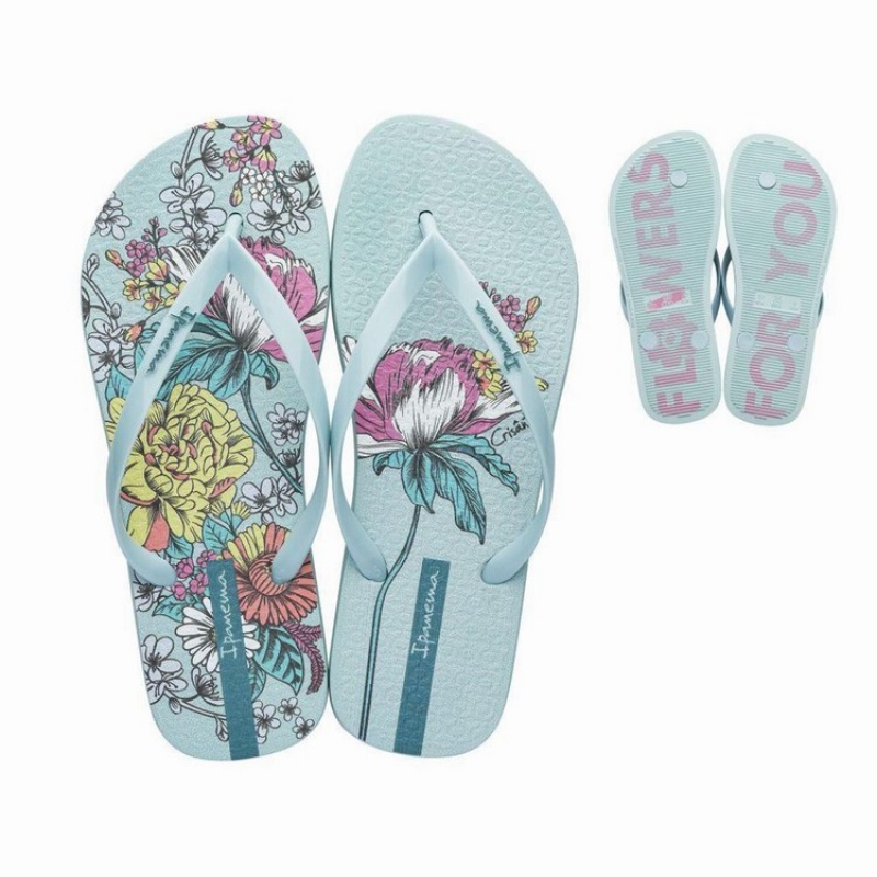 Blue Women's Ipanema Botanicals Flip Flops | XQHNTY-681