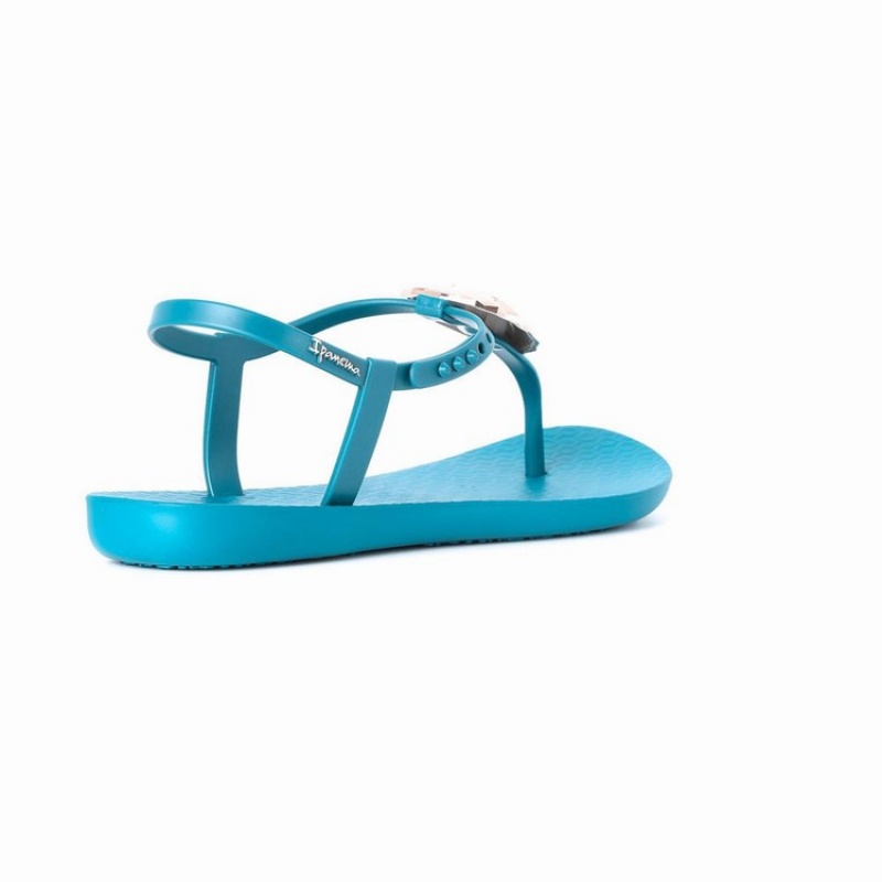 Blue / Gold Women's Ipanema Leaf Sandals | TCFBHO-572