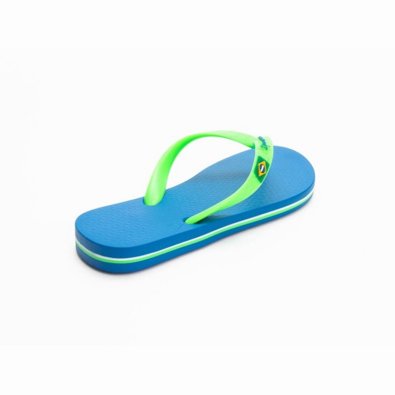 Blue / Green Kids' Ipanema Brazil Flip Flops | BRWMJV-549