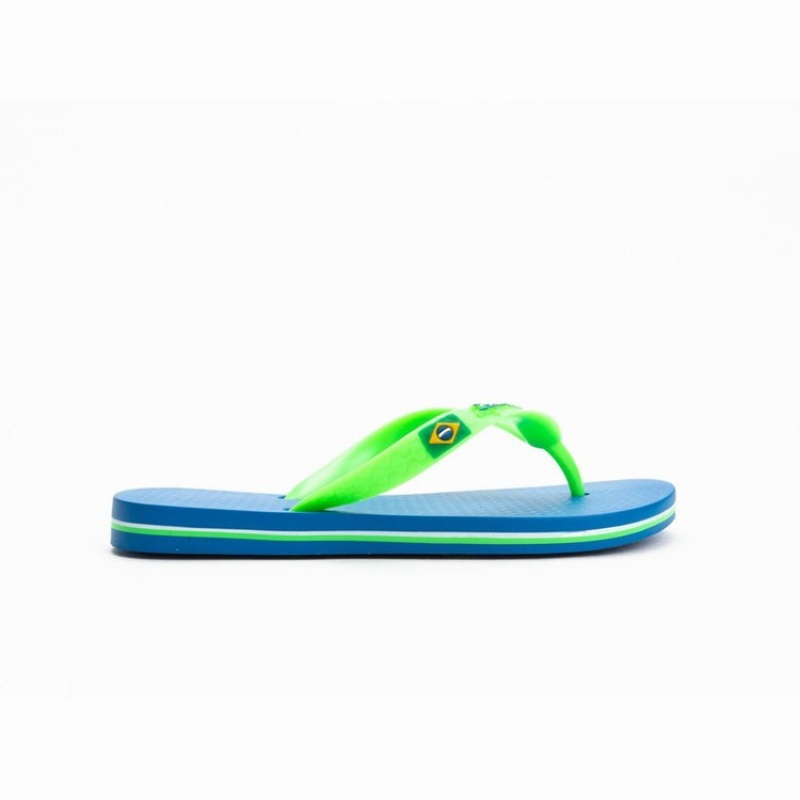 Blue / Green Kids' Ipanema Brazil Flip Flops | BRWMJV-549