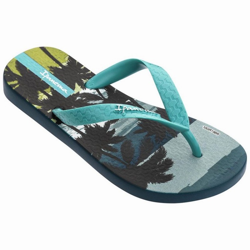 Blue / Green Kids' Ipanema Classic VIII Flip Flops | KPCGER-392