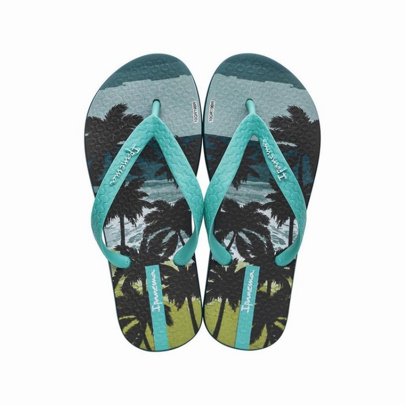 Blue / Green Kids\' Ipanema Classic VIII Flip Flops | KPCGER-392