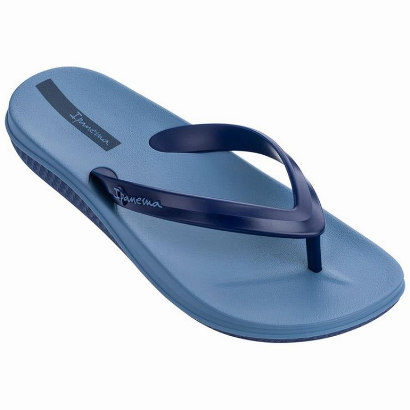 Blue / Navy Men's Ipanema Ana Lapa Flip Flops | UHBENF-439