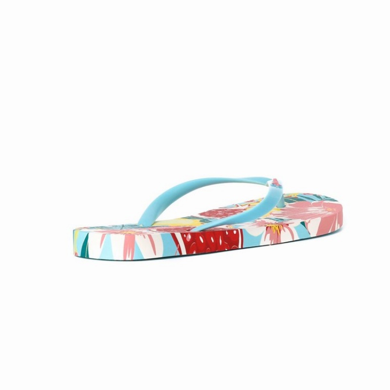 Blue / Red Women's Ipanema I Love Sun Flip Flops | AXDLVF-958