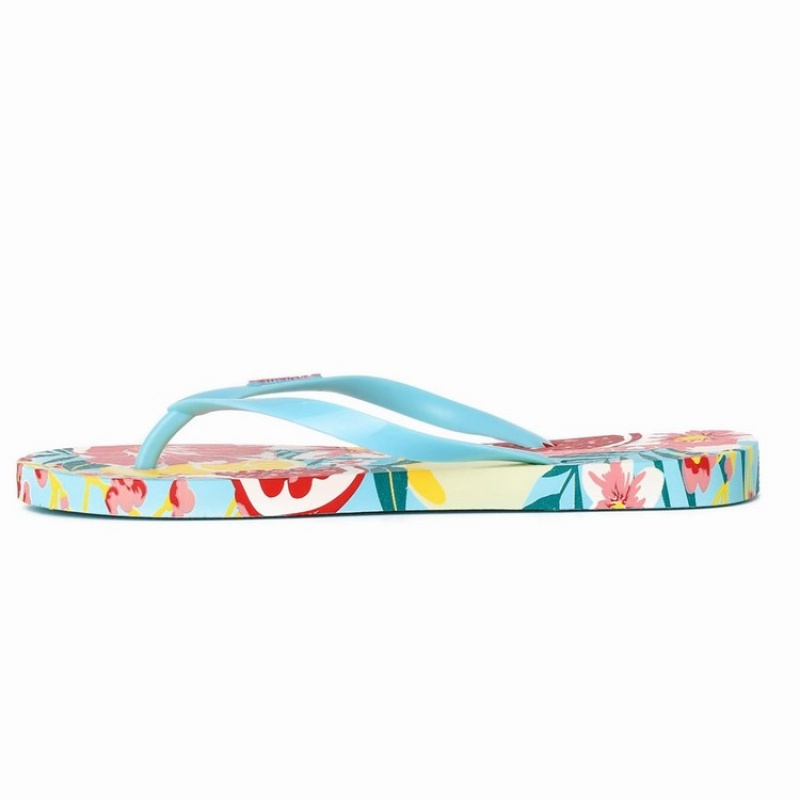 Blue / Red Women's Ipanema I Love Sun Flip Flops | AXDLVF-958