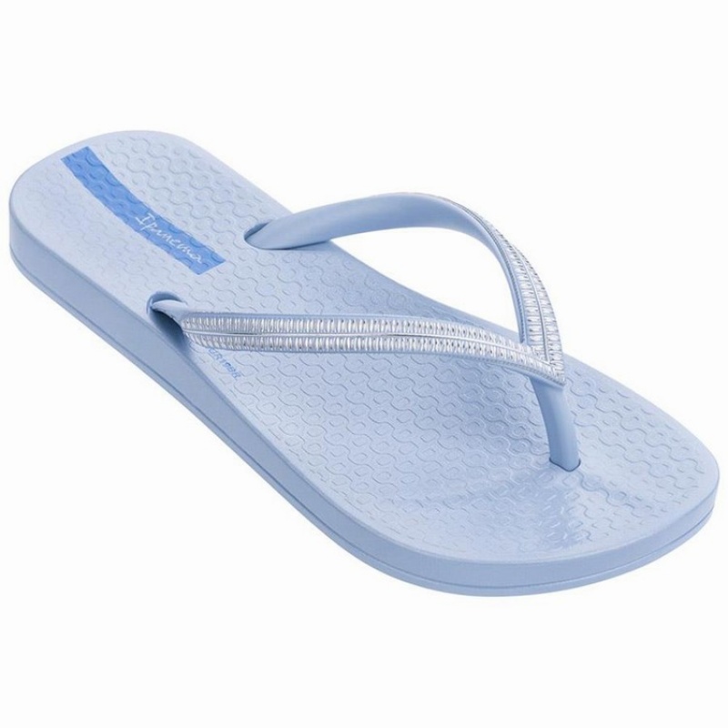 Blue / Silver Kids' Ipanema Ana Metallic IV Flip Flops | PSJEZC-968