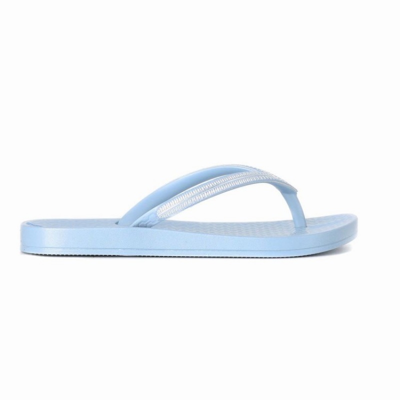 Blue / Silver Kids' Ipanema Ana Metallic IV Flip Flops | PSJEZC-968