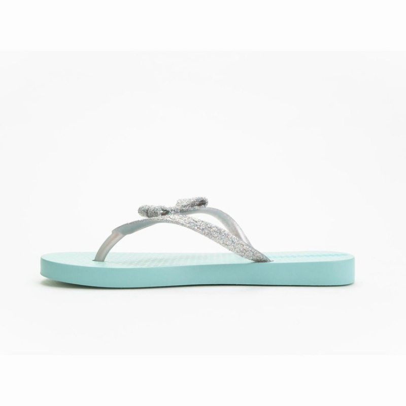 Blue / Silver Kids' Ipanema Glitter IV Flip Flops | OVCPFN-326