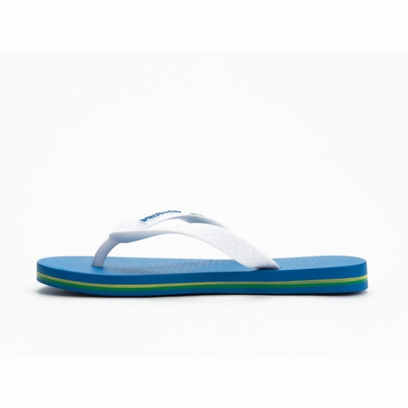 Blue / White Kids' Ipanema Brazil Flip Flops | KCISWF-265