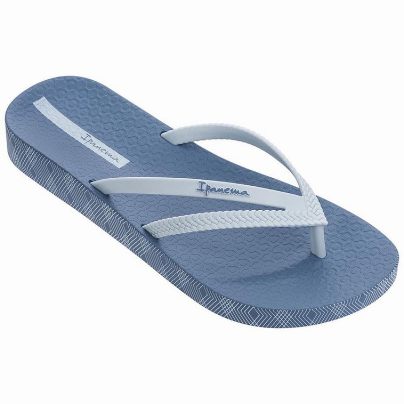 Blue / White Women\'s Ipanema Bossa Soft IV Flip Flops | JQHEPA-854