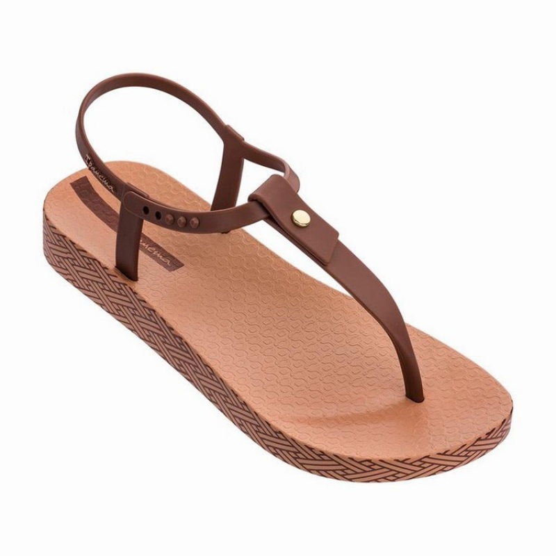 Brown Women's Ipanema Plush Weave Sandals | TNRMEB-625